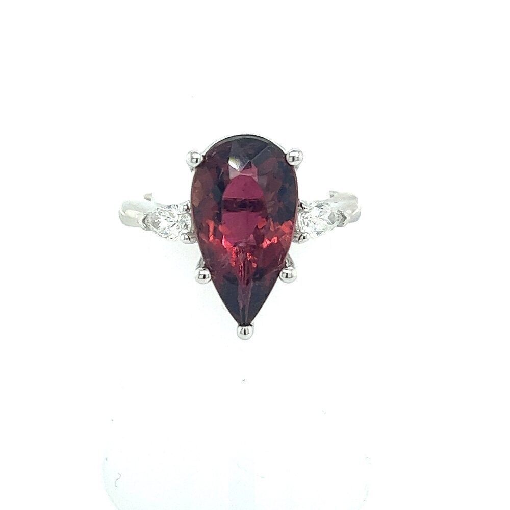 Natural Tourmaline Diamond Ring Size 7 14k WGold 4.8 TCW Certified $5,975 219121